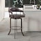 Armen Living Pharaoh Swivel 30" Auburn Bay and Brown Faux Leather Bar Stool 721535743308 - alternate 7